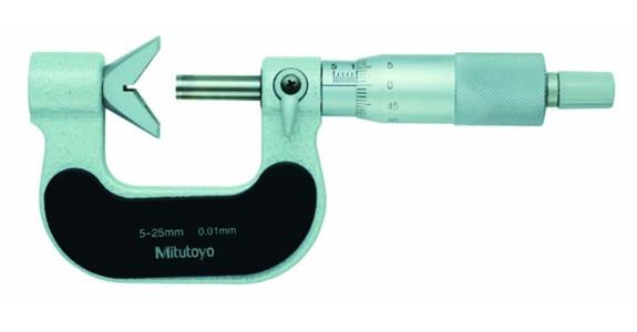 Micrometer for 5-piece test objects 5-25 mm with groove
