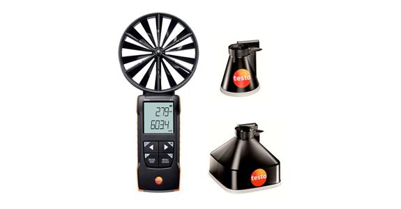 testo 417 digital impeller anemometer with measuring funnels