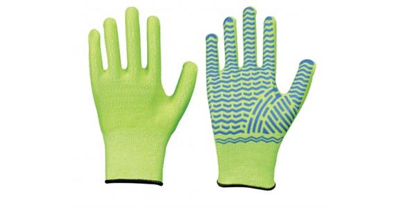 Rukavice Solidstar 1447, v. 11, neon. žlutá/modrá, neon/grip, spec. vlákno, latex