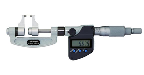 digital micrometer with measuring jaws 0-25 mm with data output
