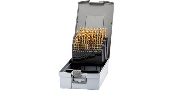 Sada spirálových vrtáků ATORN TLP HSSE-TIN DIN 338 1,0–5,9 mm, 0,1 v kazetě