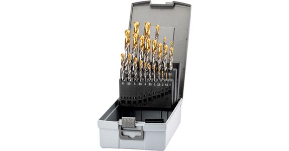 Sada spirál. vrtáků ATORN N HSS TiN, DIN 338, 1,0–10,5 mm, 0,5, CHD v kazetě