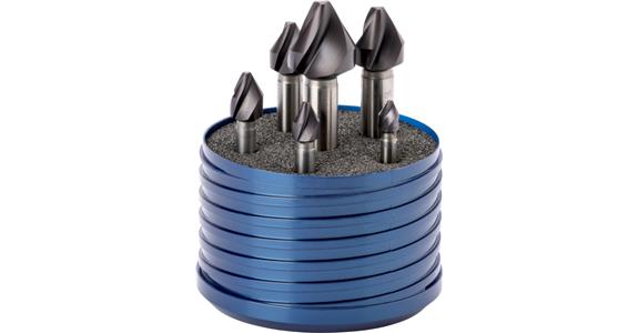 Sada záhlubníků ATORN, 60°, HSS TiAlN, nerovné stoupání spirály, 6,3–20,0 mm