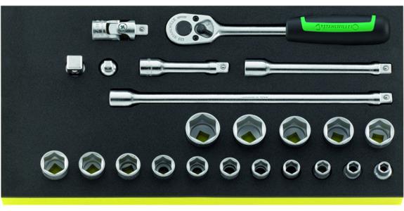 TCS hex socket set 23 pieces chrome-alloy steel, AS drive