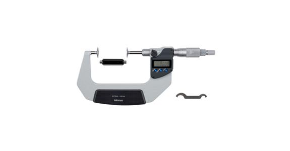 IP65 dig. micrometer 75-100 mm, disc meas. surfaces, DO, non-rotating spindle
