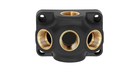 End distributor EVD12-3 input G 1/2 connection 3 x G 1/2 15 bar pressure