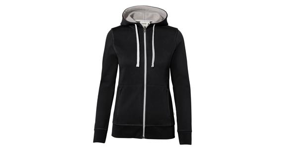 Women's hooded jacket bonded black/silver size M