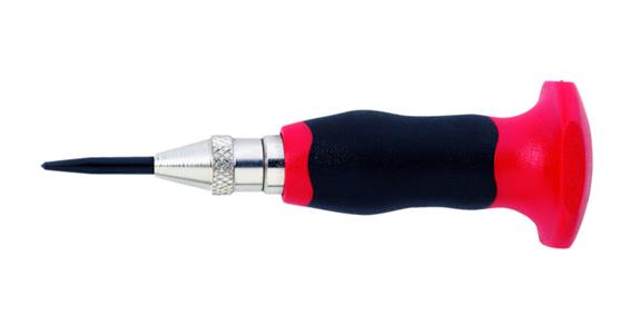 Automatic centre punch, two-component hand prot., tip dia. 6 mm, length 130 mm