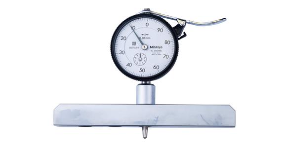 Depth meas. bridge with dial gauge 0-200 mm, resolution 0.01 mm, 150 x 18 mm