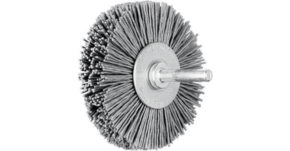 Shank wheel brush, plastic (SiC), 0.90x15x70mm, cylinder clamping shank dia. 6mm