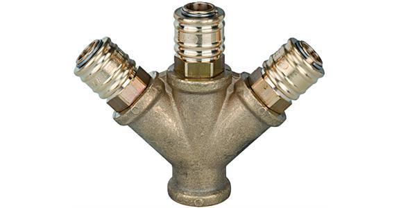 Distributor 3 quick-action couplings nominal width 7.2 connection G 1/2 FT