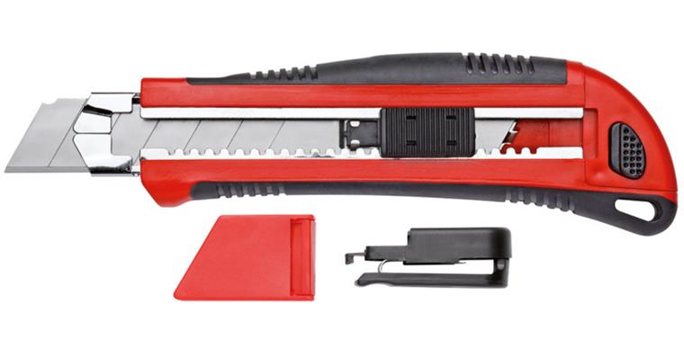 1001111472 cutter knife 5 blade width 25 mm with clip 3301605
