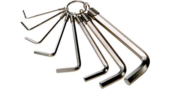 Šestihranný šroubovák ATORN, 8 ks, 2–10 mm, poniklovaný, na kroužku