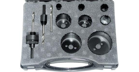 Bimetalová válcová pila ATORN, HSS, sada 11 ks, průměr 16–67 mm