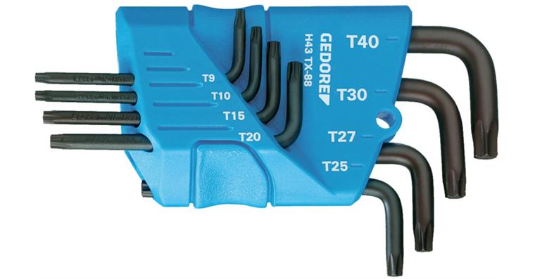 1001106191 Hex key L-wrench set in holder 8-piece TX T9-T40 1531425