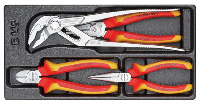 1001106785 VDE pliers assortment in 1/3 ES module 4-piece 1733079