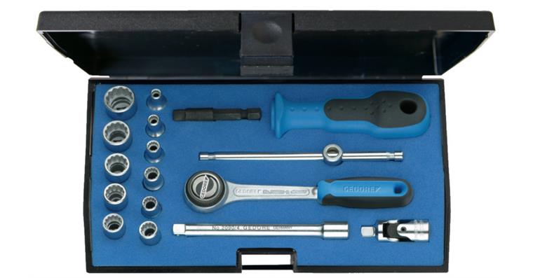 1001101782 socket wrench set 1/4 inch 17-piece UD profile 4-13 mm 1815652