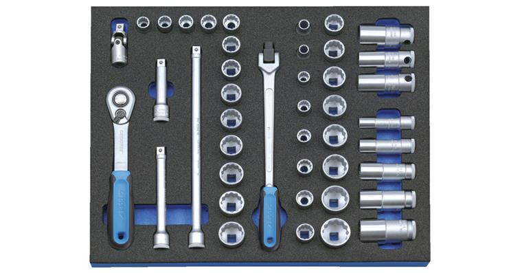 1001109184 socket wrench set 3/8 inch in check tool module 43-piece 2016486