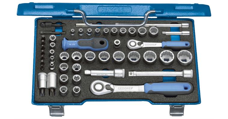 1001107813 socket wrench set 3/8 inch + 1/4 inch 50-piece 2075695
