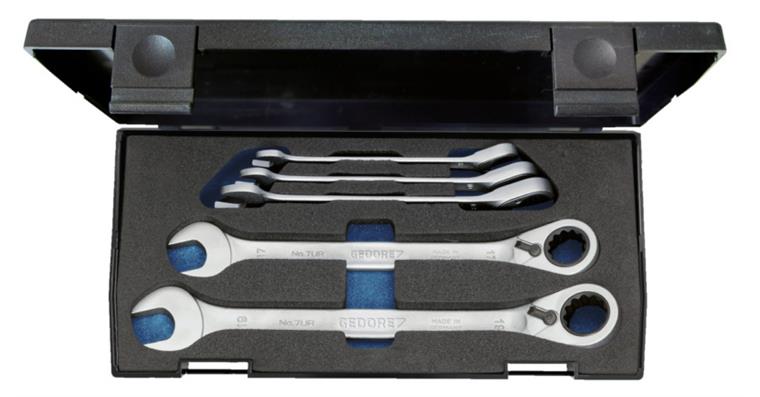 1001107987 open-end wrench set with ring ratchet, reversible 5-piece 8-19 mm 2327651