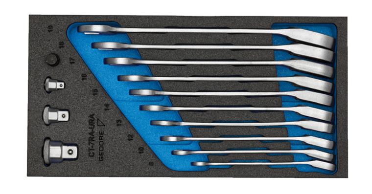 1001108158 Combination wrench set with ring ratchet in check tool module 13-piece 2327678