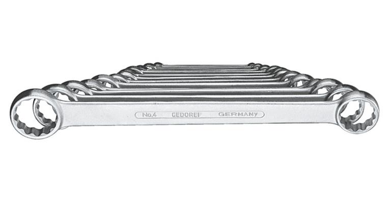 1050504112 Sada přímých očkových klíčů DIN 837 B V31CrV3 12 ks AF 6x7–30x32 mm