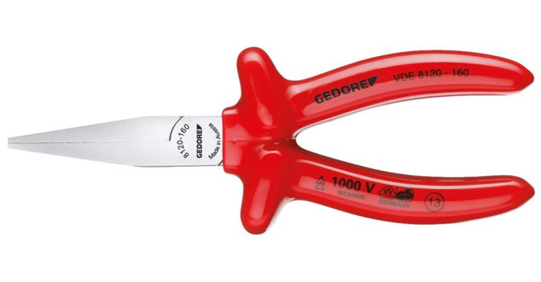1001104825 VDE flat nose pliers with dipped insulation 160 mm 6715330