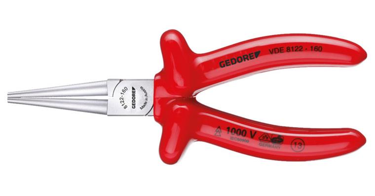 1001104826 VDE round nose pliers with dipped insulation 160 mm 6717110