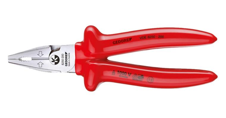 1001107089 VDE Power Combination Pliers with dipped insulation 200 mm 6720250
