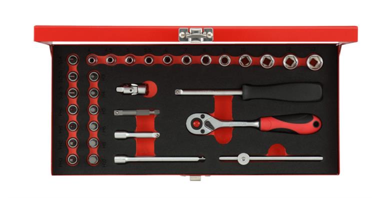 1001110226 socket wrench set 1/4 inch 4-13 mm 32-piece 3300000