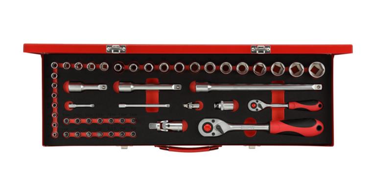 1001109438 Socket wrench set 1/4 inch+1/2 inch 49-piece 3300010