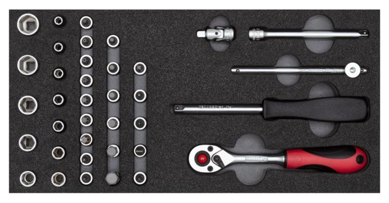 1001112894 socket wrench set 1/4 inch 2/6 CT module 37-piece 3301705