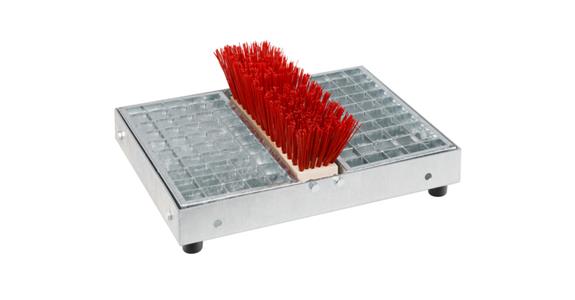 Shoe cleaner S3 with grating complete hdg 450x355x165 mm 1x brush