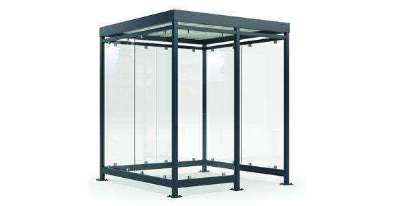 Raucherunterstand Premium V1 B 2165 mm x T 2165 mm x H 2510 mm RAL 7016