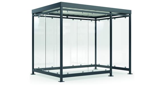 Raucherunterstand Premium V2 B 3180 mm x T 2165 mm x H 2510 mm RAL 7016