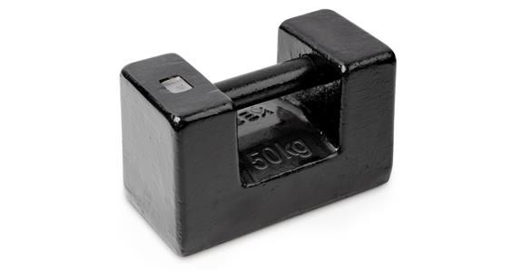 Prüfgewicht, OIML-Klasse M3, Nennwert 50 kg, Block, Gusseisen lackiert