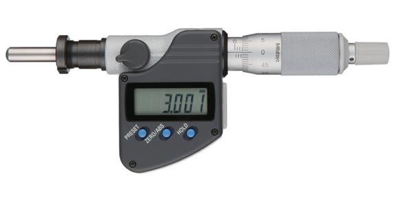 Digital-Einbaumessschraube mit 12,7mm Einspannschaft IP65 sphär. mit Klemmmutter