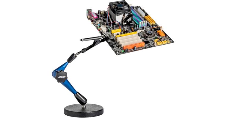 1034011301 Držák PCB 3D, provozní poloměr 280 mm s pogumovanou pružinovou sponou