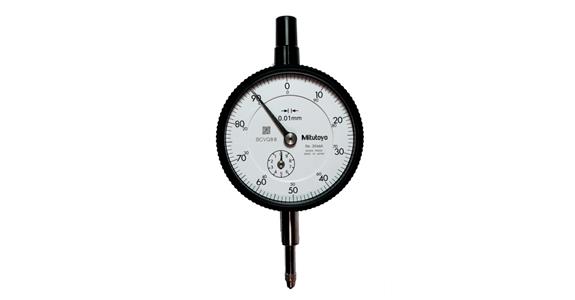 Messuhr metrisch 10 mm, 0,01mm, mit flacher Rückwand und Stoßschutz