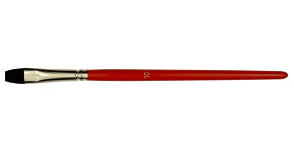 Gussow brush, black ox hair, size 2, painted handle, red