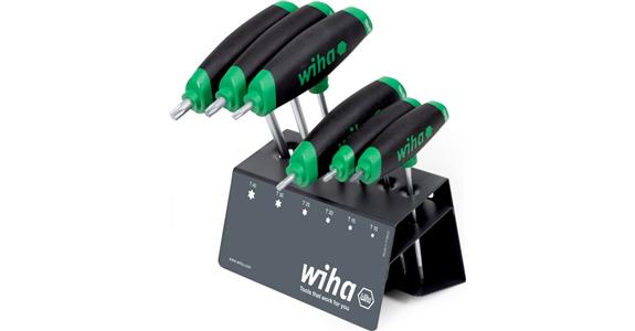 TX pin wrench set with T-handle ComfortGrip 6 pcs T10-T40 in stand