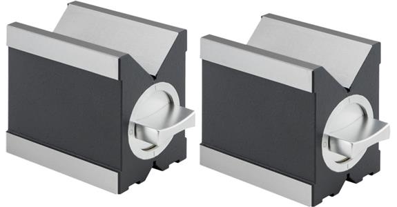 Měřicí a upínací hranoly ATORN, 100 mm, kalená ocel, magnetické, dřevěné pouzdro