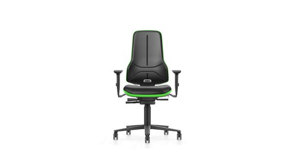 Schwerlast Arbeits-Drehstuhl Neon XXL Tragfähigkeit 180 kg PU-Schaum