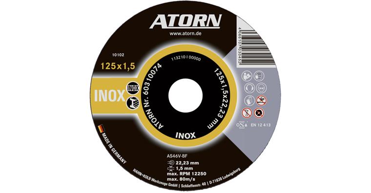 1044825404 ATORN řezný kotouč pro nerezovou ocel, 125 x 1,5 x 22 mm, ocel INOX