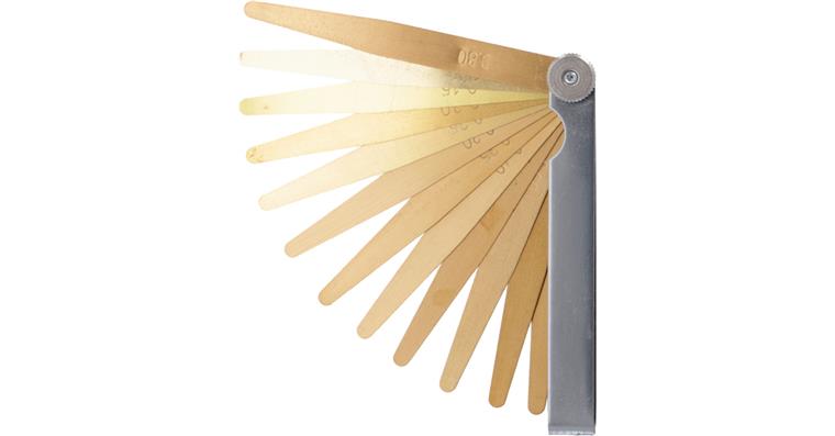 1095011800 Spárové měrky, nemagnetické, z mosazi 12 lístků 0,10–0,80 mm, T2