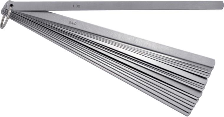 1095011802 Spárové měrky, 300 mm, 20 lístků na kroužku, od 0,10–2,00 mm, T2