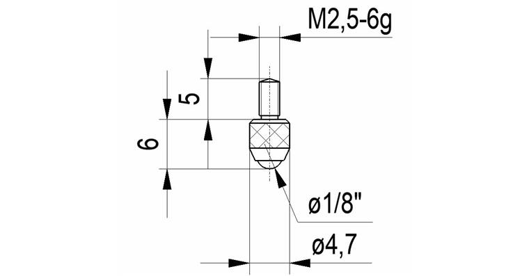 1033114118 Normální hrot č.15 pro úchylkoměry závit A M2,5