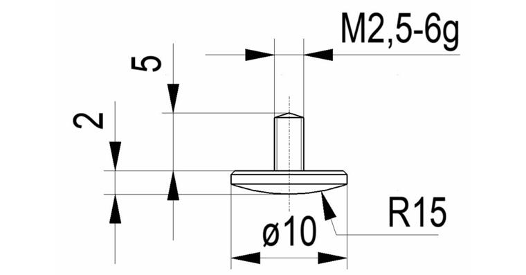 1033114114 Měřicí kužel č.11 pro úchylkoměry závit M2,5