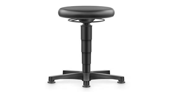 Allround Hocker mit Gleiter Kunstleder Farbring grau