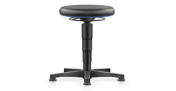 Allround Hocker mit Gleiter Kunstleder Farbring blau